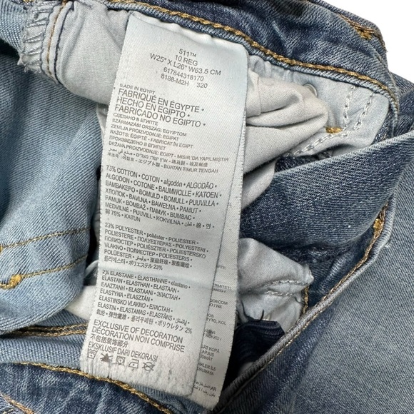 Levi's Boys 511 Slim Fit Denim Blue Jeans Size 10 - Picture 7 of 13